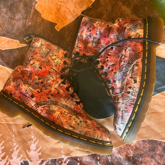 Dr marten pink London icons leather boots size 5 or 6 faded size rare vintage - Picture 9 of 16